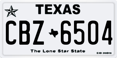 TX license plate CBZ6504