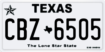 TX license plate CBZ6505