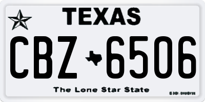 TX license plate CBZ6506