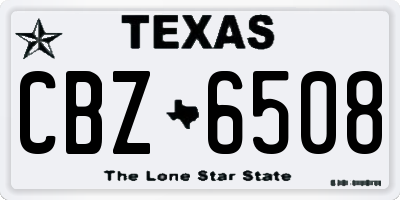 TX license plate CBZ6508