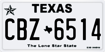TX license plate CBZ6514