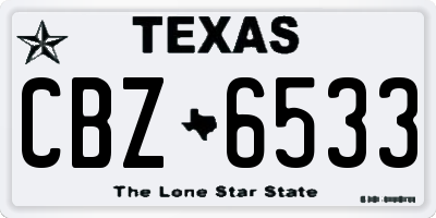TX license plate CBZ6533
