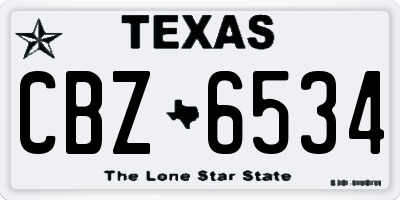 TX license plate CBZ6534