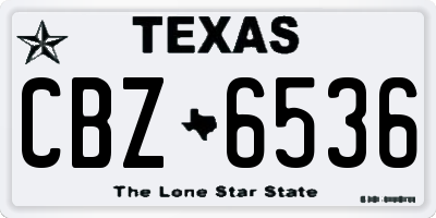 TX license plate CBZ6536