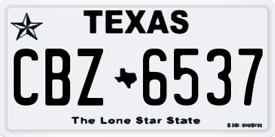 TX license plate CBZ6537