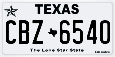 TX license plate CBZ6540