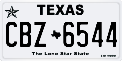 TX license plate CBZ6544