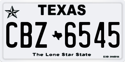 TX license plate CBZ6545