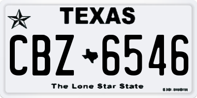TX license plate CBZ6546