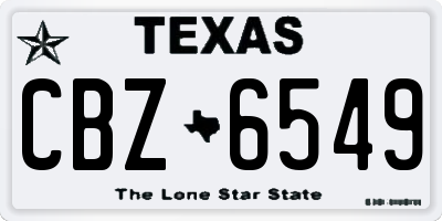 TX license plate CBZ6549