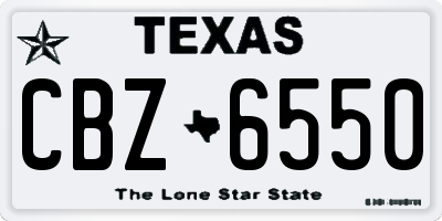 TX license plate CBZ6550