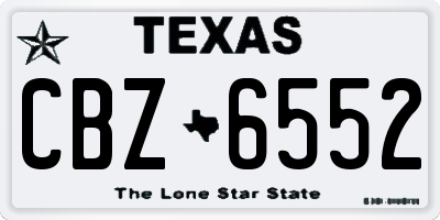 TX license plate CBZ6552