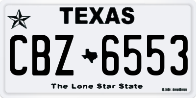 TX license plate CBZ6553