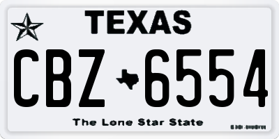 TX license plate CBZ6554