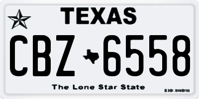 TX license plate CBZ6558