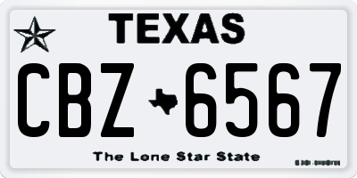 TX license plate CBZ6567