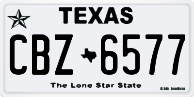 TX license plate CBZ6577