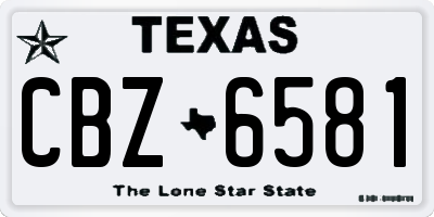 TX license plate CBZ6581