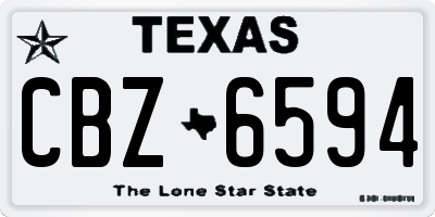 TX license plate CBZ6594