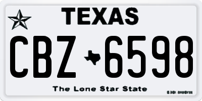 TX license plate CBZ6598