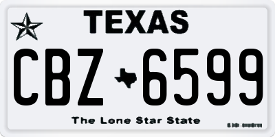 TX license plate CBZ6599