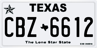 TX license plate CBZ6612