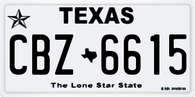 TX license plate CBZ6615