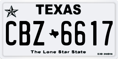 TX license plate CBZ6617