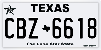 TX license plate CBZ6618