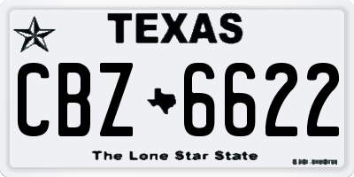 TX license plate CBZ6622