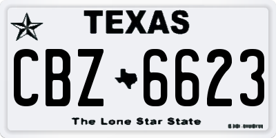 TX license plate CBZ6623