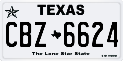 TX license plate CBZ6624