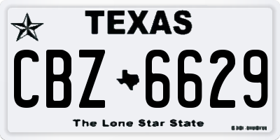 TX license plate CBZ6629
