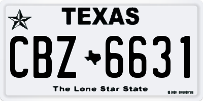 TX license plate CBZ6631