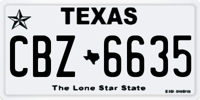 TX license plate CBZ6635