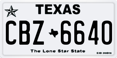TX license plate CBZ6640