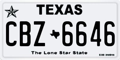 TX license plate CBZ6646