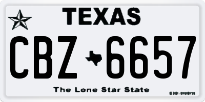 TX license plate CBZ6657