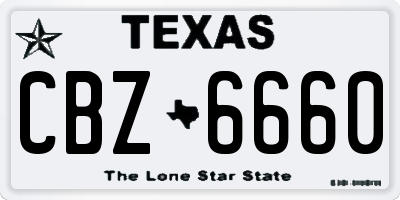 TX license plate CBZ6660