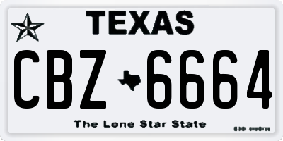 TX license plate CBZ6664