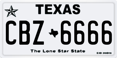 TX license plate CBZ6666