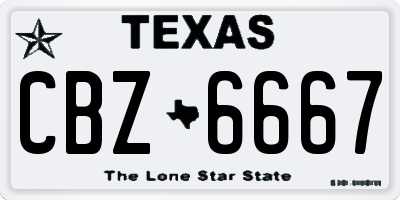 TX license plate CBZ6667
