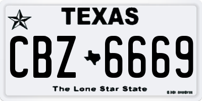 TX license plate CBZ6669