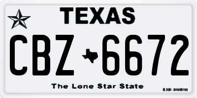 TX license plate CBZ6672