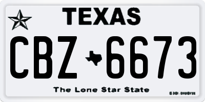 TX license plate CBZ6673