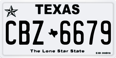 TX license plate CBZ6679