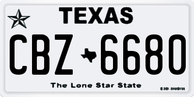 TX license plate CBZ6680