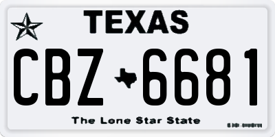 TX license plate CBZ6681
