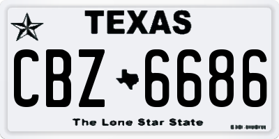 TX license plate CBZ6686