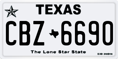 TX license plate CBZ6690